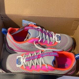Skechers Vibrant Pink and Gray Sneakers